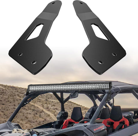 Light Bar Mounting Brackets for 50 Inch Straight Lights UTV Roof Upper Windshield Compatible with Can-am Maverick X3 MAX DS RS MR Turbo R 2017 2018 2019 2020 2021 2022 2023 2024