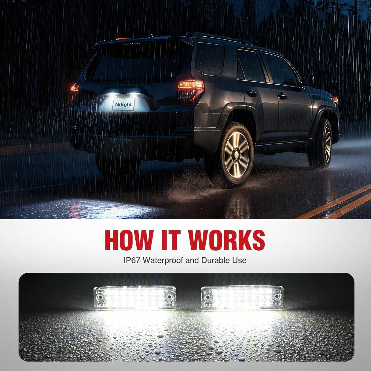 License Plate Lights Compatible with 1996 1997 1998 1999 2000 2001 2002 2003 2004 2005 2006 2007 2008 2009 2010 2011 2012 2013 2014-2022 Toyota 4Runner 6500K White Clear Lens 2PCS Pack