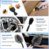 Automotive Tools 37PCS Car Detailing Kit Auto Cleaning Tools Wash Set with Storage Carry Bag Home Use for Interior Exterior Deep Clean Car Care Windshield Dashboard Seat Air Vents Wheels Tires, Blue