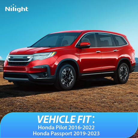 in-Channel Window Visors for Honda Pilot 2016 2017 2018 2019 2020 2021 2022, Side Window Deflectors Rain Guards for Cars, Sleek Low Profile Design, Smoke Tinted, 4PCS