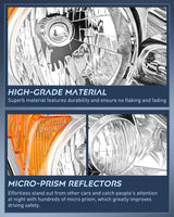Headlights Assembly for Honda CRV(CR-V) 2007 2008 2009 2010 2011 Headlamp Chrome Housing Amber Reflector