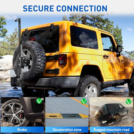 Farm Jack Wheel Mount Bracket, Spare Tire Carrier for Off-Road Jack Recovery 4X4 4WD
