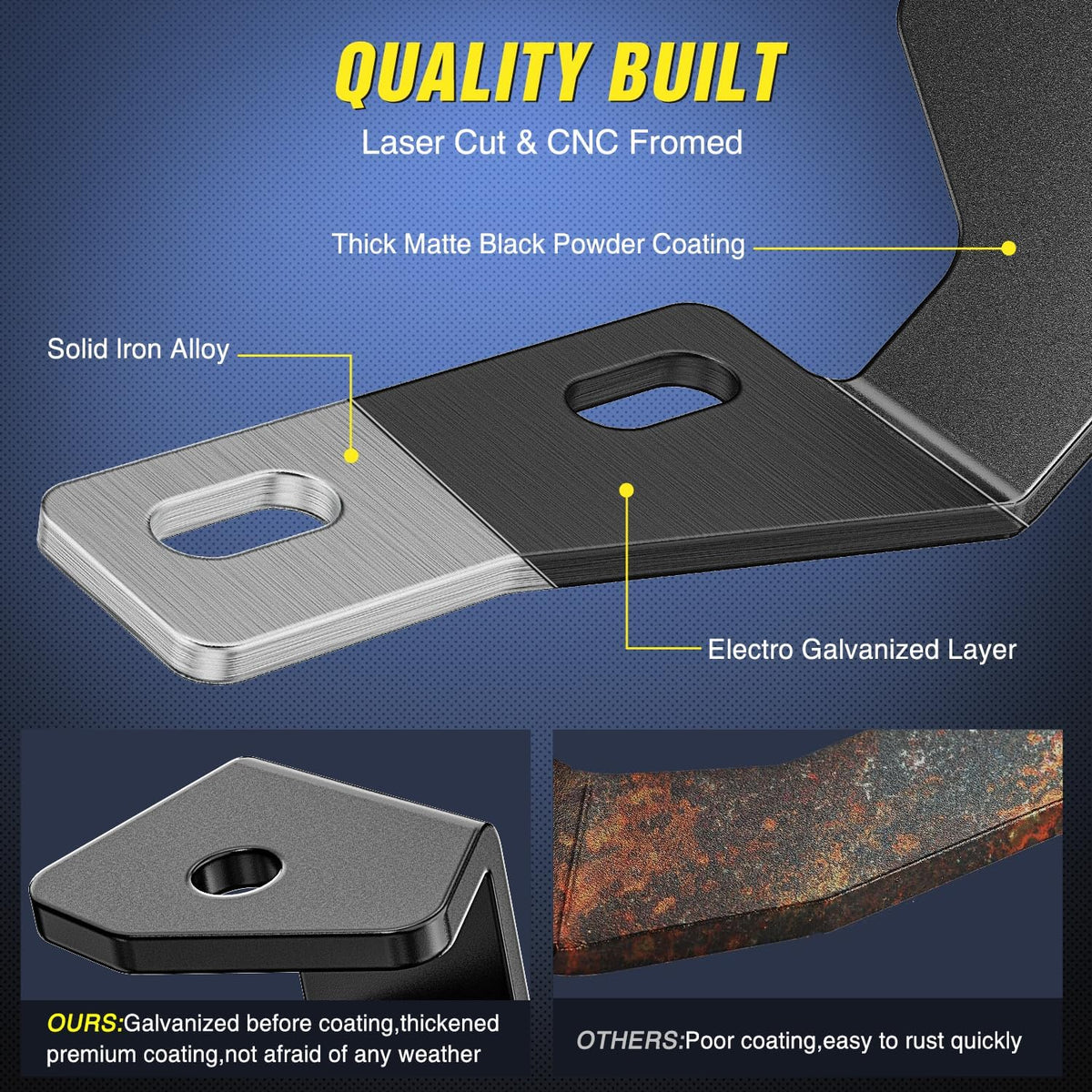 Ditch Light Brackets Hood Hinges Mount Bracket Kit for Auxiliary Offroad LED Pods Work Lighting Compatible with Toyota 4Runner 4th Gen 2003 2004 2005 2006 2007 2008 2009