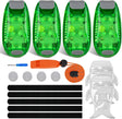 LED Safety Light 4PCS Green Marine Navigation Bike Tail Lights Three Modes Waterproof Reflective Gear Clip On Flash Strobe Indicator Lamp for Night Boating Fishing Cycling Jogging