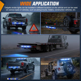 48 Inch 288 LED Tailgate Strobe Light Strip Blue White | 28 Light Modes Double Row Waterproof Warning Rear Window Lamp for Pickup, Trailers, Construction Vehicles, Car, SUV