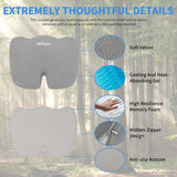 Car Seat Cushion Gray Velvet Gel Memory Foam Seats Soft and Comfortable Suitable for Daily Life and Driving Relieves Sciatica and Tailbone Pain Improves Drive Vision