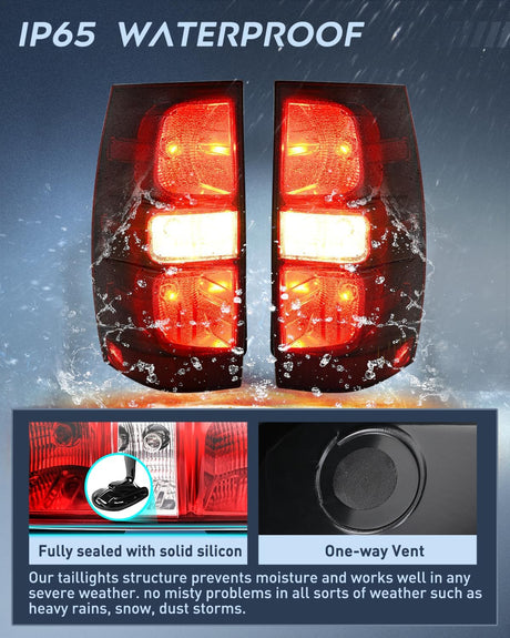 Taillight Assembly Compatible With 2007 2008 2009 2010 2011 2012 2013 2014 Chevy Chevrolet Tahoe Suburban Tail Lights Rear Lamps Replacement Driver and Passenger Side Dark Red