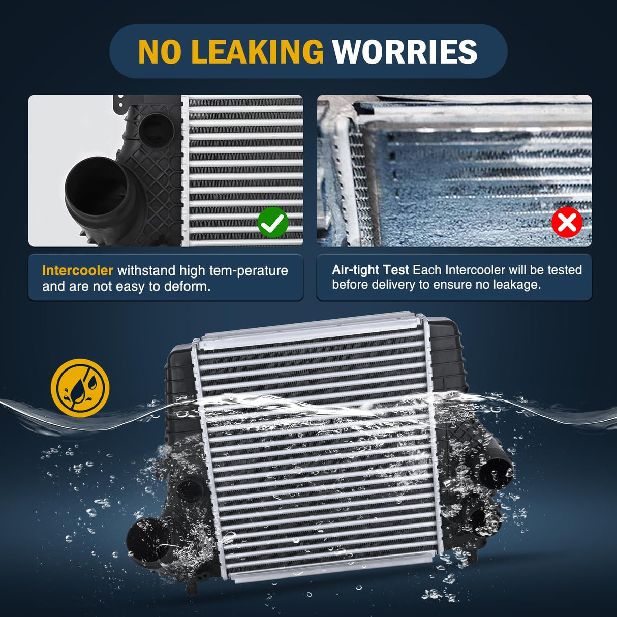 Intercooler Compatible with Ford F-150 2013 2014 Expedition 2015-2017 Lincoln Navigator 2015-2017 3.5L Aluminum Turbo Intercooler Charged Air Inter Cooler Replace 18014, DL3Z6K775B, FO3012106