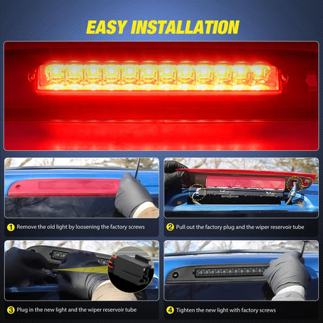 Third Brake Light Tail High Mount 3rd Stop Lights Smoked Lens for Ford Explorer 2002-2010 Escape 2008-2012 Mercury Mariner 2008-2011 Mountaineer 2006-2010 Van SUV Rear Center Cab Lamp