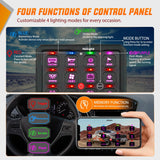12 Gang Switch Panel Circuit Control Relay System APP RGB Backlight Fuse Wiring Harness Toggle Momentary Strobe Flash Modes Automatic Dimmable 12V 24V for Car Truck Camper SUV