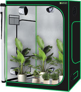 5x5 Grow Tent 60 Inchx60 Inchx80 Inch High Reflective Mylar Large Indoor Growing Tents 600D Oxford Cloth with Observation Window and Removable Floor Tray for Hydroponics Indoor Plants Fruit Flower Growing
