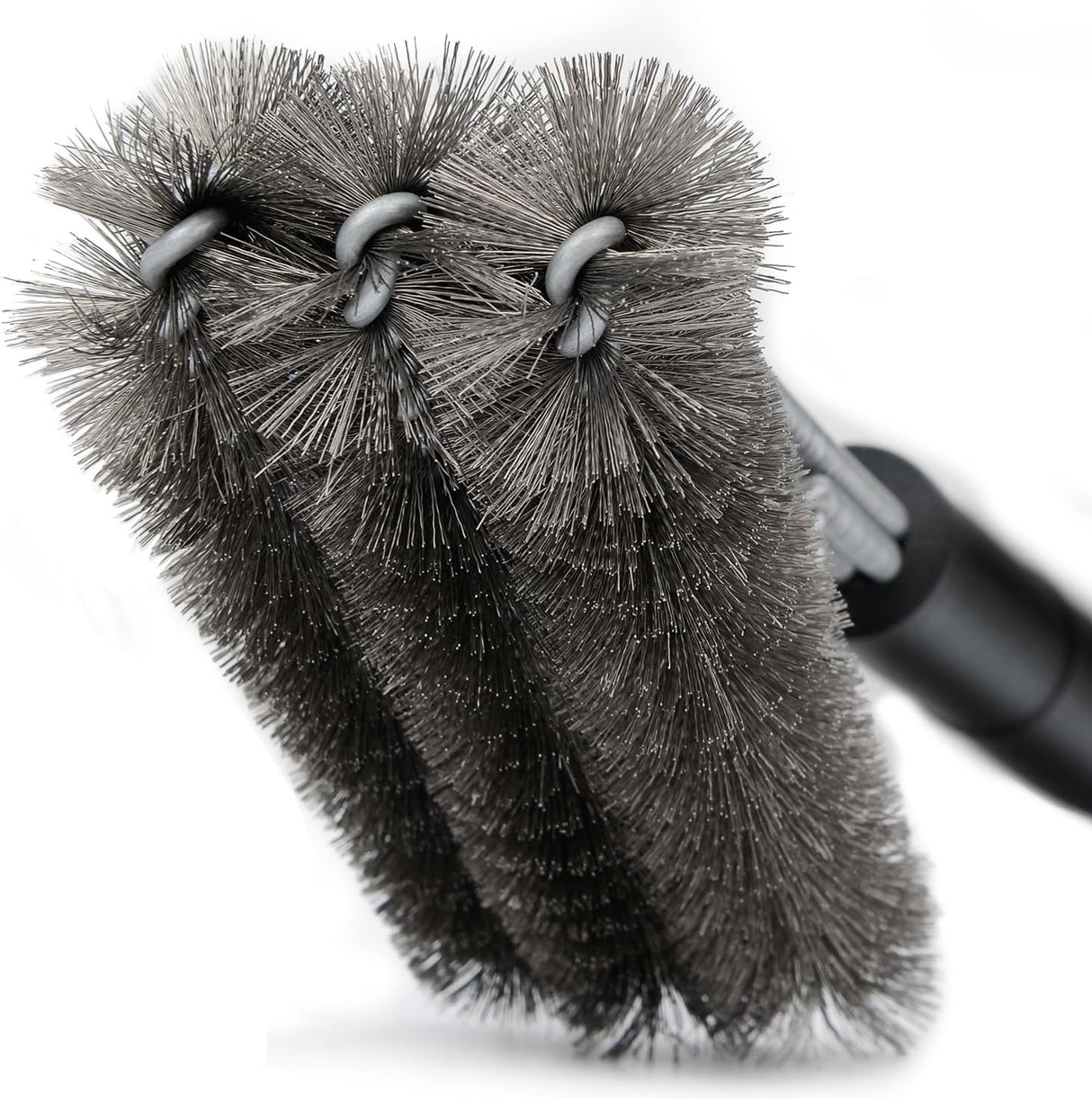 BBQ Grill Brush By GRILL CHIEF - 18 Inch - 3 Stainless Steel Brushes in 1 - Best Barbecue Cleaner Tools Accessories - Outdoor Kitchen Wire Bristles Cleaning Grates Parts Set to Handle Weber, Charbroil, Gas, Electric, Porcelain, Infrared Grills
