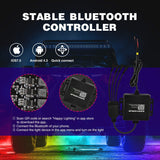 RGB LED Rock Lights Kit 8PCS Bluetooth App Control Multicolor | Magnetic Base Underglow Neon Light Pods IP68 Waterproof Flashing Music Mode for Truck ATV UTV RZR SUV