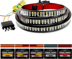 60 Inch 504Leds Amber Red White Triple Row LED Tailgate Light Strip