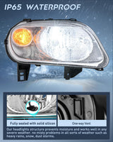 Headlight Assembly Compatible with 2006 2007 2008 2009 2010 2011 Chevy HHR Halogen Type Factory OE Style Chevrolet HHR Replacement Chrome Housing Amber Reflector Passenger and Driver Side
