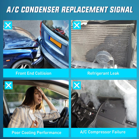 AC Condenser Compatible with Ford Escape Limited XLS XLT 2009-2012, Mazda Tribute 2009-2011, Mercury Mariner 09-11 Air Conditioning A/C Condenser Replace# 3782, 7013782, FO3030222, 9L8Z19712A