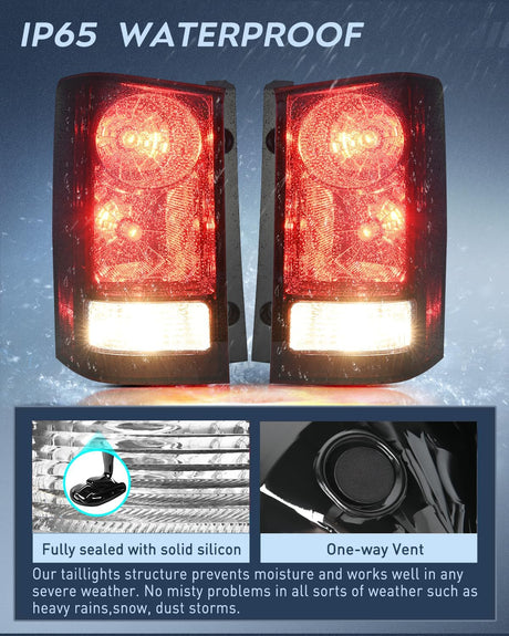 Taillight Assembly Compatible with 2009 2010 2011 2012 2013 2014 2015 Honda Pilot Smoked Red Tail Lights Rear Lamp Replacement OE Style Driver and Passenger Side w/Bulbs