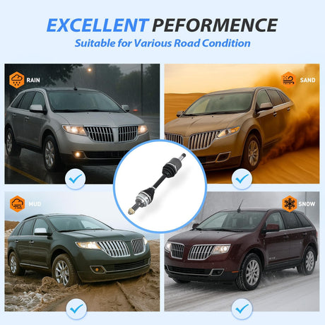 CV Axle Shaft Assembly Compatible with 2007 2008 2009 2010 2011 2012 2013 2014 Ford Edge V6 2007-2015 Lincoln MKX V6 Half-Shaft Assemblies Replacement Front Wheel Driver Side
