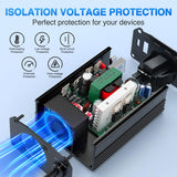 150W Power Inverter 12V DC to 110V AC Car Converter with PD 30W USB C & QC3.0 for Phones Tablets Laptop Computer Game Console Kindle iPad DVD Players Black
