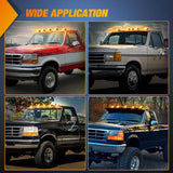 LED Cab Marker Lights 5 PCS 16 LED Smoke Lens Amber Clearance Roof Running Light Compatible with1984-1997 Ford F150 F250 F350 Pickup Trucks 1988-1997 Ford F Super Duty