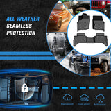 TPE Floor Mats for Toyota Tacoma 2024 2025 2026 Double Cab (Not for Hybrid) All Weather Custom Fit Heavy Duty Floor Liners