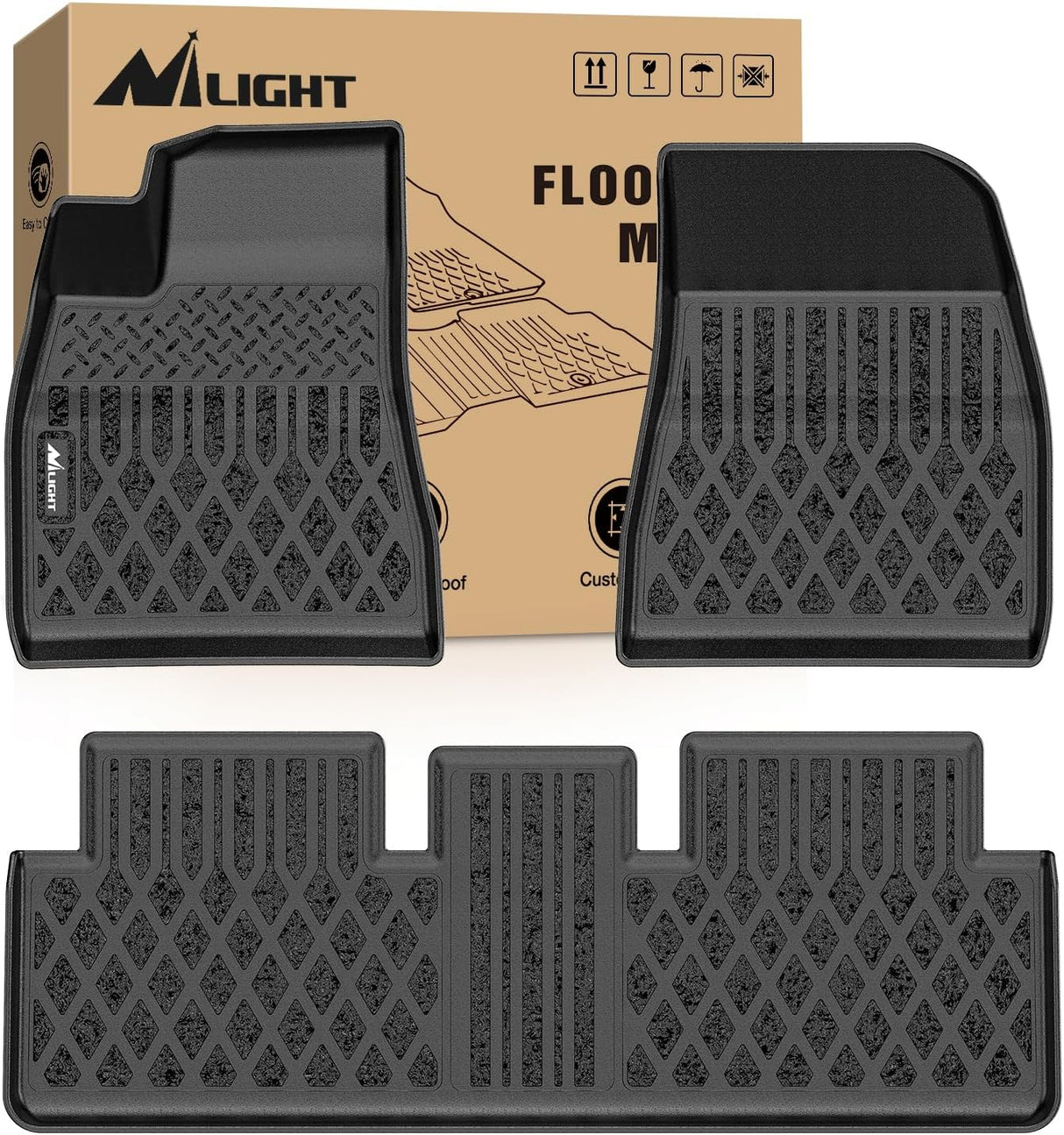 TPE Floor Mats for Tesla Model 3 2024 2025 2026 All Weather Custom Fit Heavy Duty Floor Liners