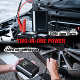 Jump Starter with Air Compressor 3500A 150PSI Portable Car Battery Booster 9.0 Gas & 8.0L Diesel with Auto-Shutoff Digital Tire Inflator 12V Battery Power Supply w/Large LCD Display