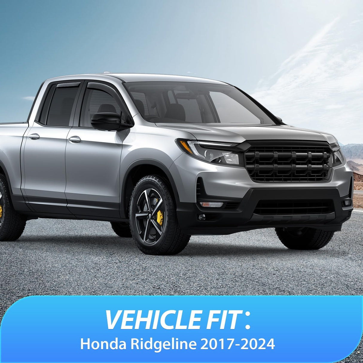 in Channel Rain Guards for Honda Ridgeline 2017 2018 2019 2020 2021 2022 2023 2024 2025 Original Window Deflectors, Vent Window Visors-4PCS