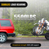 Tow Bar with Safety Chains, Coupler Fits 2-Inch Hitch Ball, 5500 lbs Towing Capacity, 41-in Opening Width, Bumper-Mounted Universal Towing Bar for RV, Car, Trailer, Truck, Alloy Steel