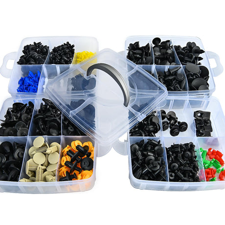 860Pcs Car Push Retainer Clips & Auto Fasteners Assortment -26 Most Popular Sizes Nylon Bumper Fender Rivets with 10 Cable Ties and Fasteners Remover for Toyota GM Ford Honda Chevy