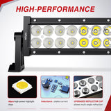 22 Inch 120 W LED Light Bar with Yellow Black Covers | Spot Flood Combo Lighting for Off Road Driving Fog Lamp on Motorcycle Van Camper Pickup Golf Cart ATV UTV SUV Truck Boat 4x4