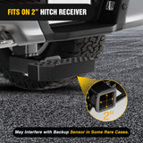 Hitch Step with 2 Inch Hitch Receiver Rear Bumper Guard Protector 11.9 Inch with 5/8 Inch Hitch Pin Clip Upgraded Textured Black Anti Slip Hitch Step Bar for Pickup Truck Car SUV