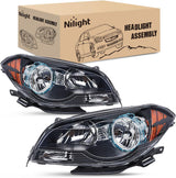 Headlight Assembly Compatible with 2008 2009 2010 2011 2012 Chevy Malibu 4 Door Halogen Factory Headlamp Black Housing Amber Reflector Headlamp Passenger and Driver Side