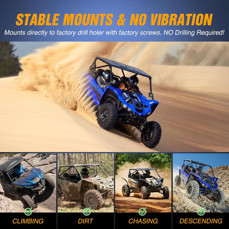Light Bar UTV Front Side A Pillar Hood Mounting Brackets for LED Pods Compatible with Yamaha YXZ 1000R 2016 2017 2018 2019 2020 2021 2022 2023 2024