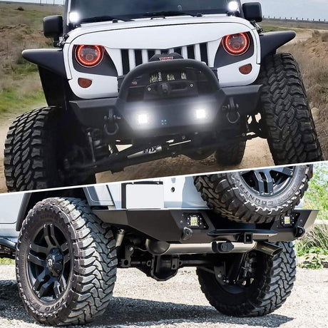 4PCS 42W Flush Mount LED Light Pods - Upgraded Spot Flood Combo Beam Driving, Work, Backup, Reverse, Grill Mount Light for Offroad 4x4 Truck SUV