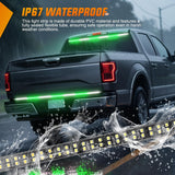 60 Inch Truck Tailgate Strobe Light Strip Tail Emergency Bar Rear Window Warning Lamp Ultra-Bright Double Row 360 LED for Pickup Trailers Construction Vehicles Car SUV, Green White