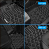 Floor Mats for Chevy Silverado GMC Sierra 1500 2019-2025, Chevrolet Silverado GMC Sierra 2500HD 3500HD Crew Cab 2020 2021 2022 2023 2024 2025 All Weather Custom Fit Heavy Duty Floor Liners