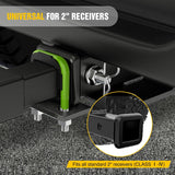 Trailer Hitch Tightener for 2 Inch Trailers Hitches Mount Anti Rattle Heavy Duty Steel with Rubber Cover Green U Bolt Matte Black Plate Electrophoresis Anti-Rust Triple Protective