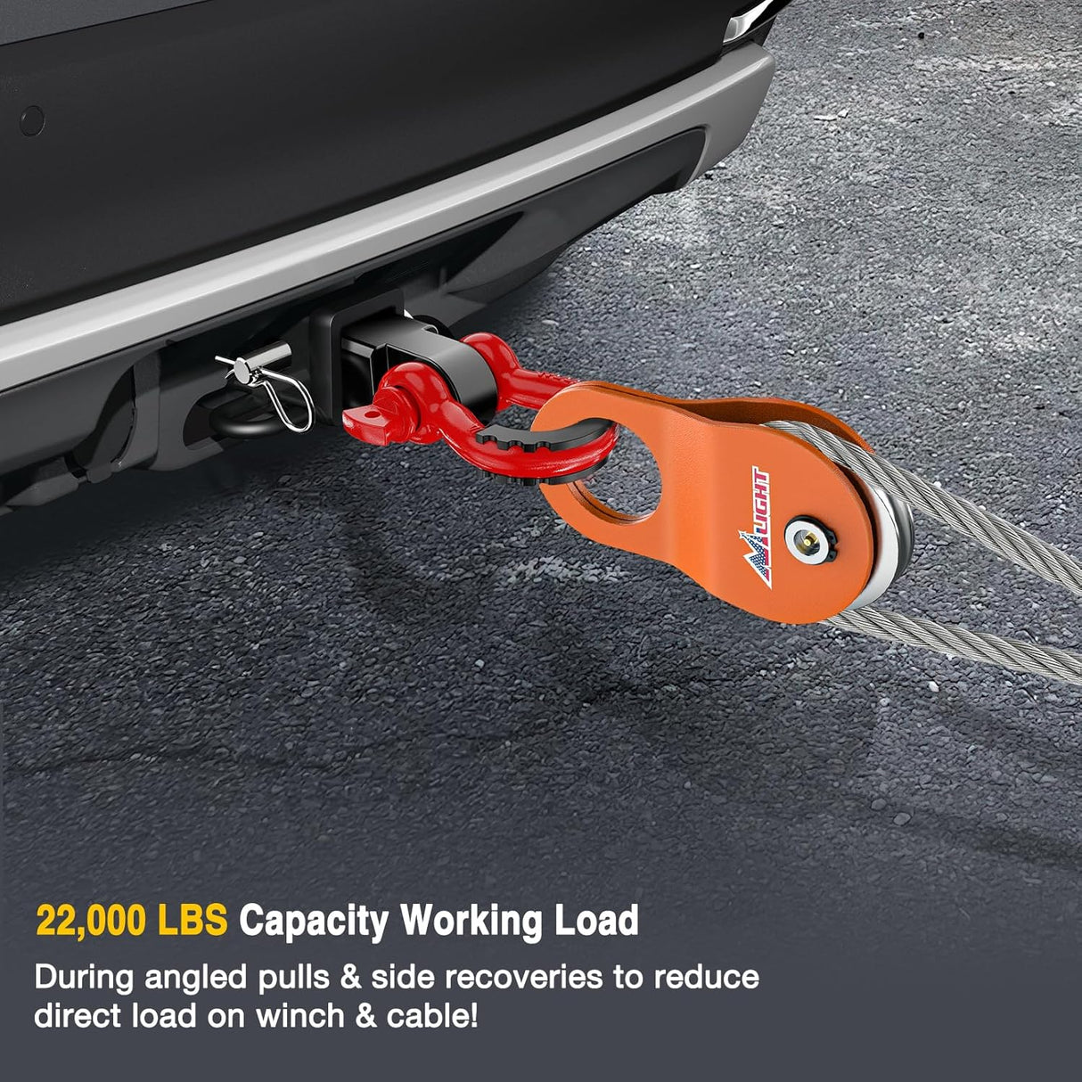 10 Ton Winch Snatch Block Towing Pulley Blocks 22,000 LBS Capacity, Winch Hook Accessories, Heavy Duty Offroad Recovery Accessory for Truck, Tractor, ATV & UTV