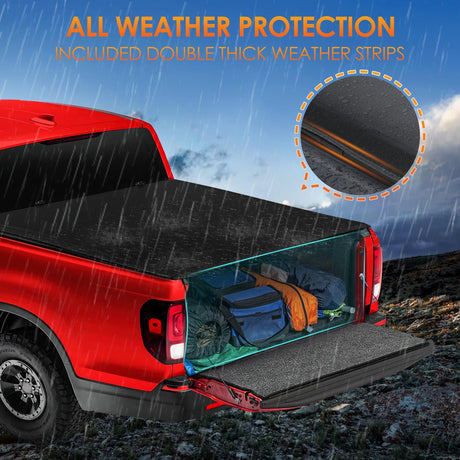 Soft Roll-Up Tonneau Cover Compatible with Honda Ridgeline 2017 2018 2019 2020 2021 2022 2023 2024 2025– 5ft Truck Bed Cover