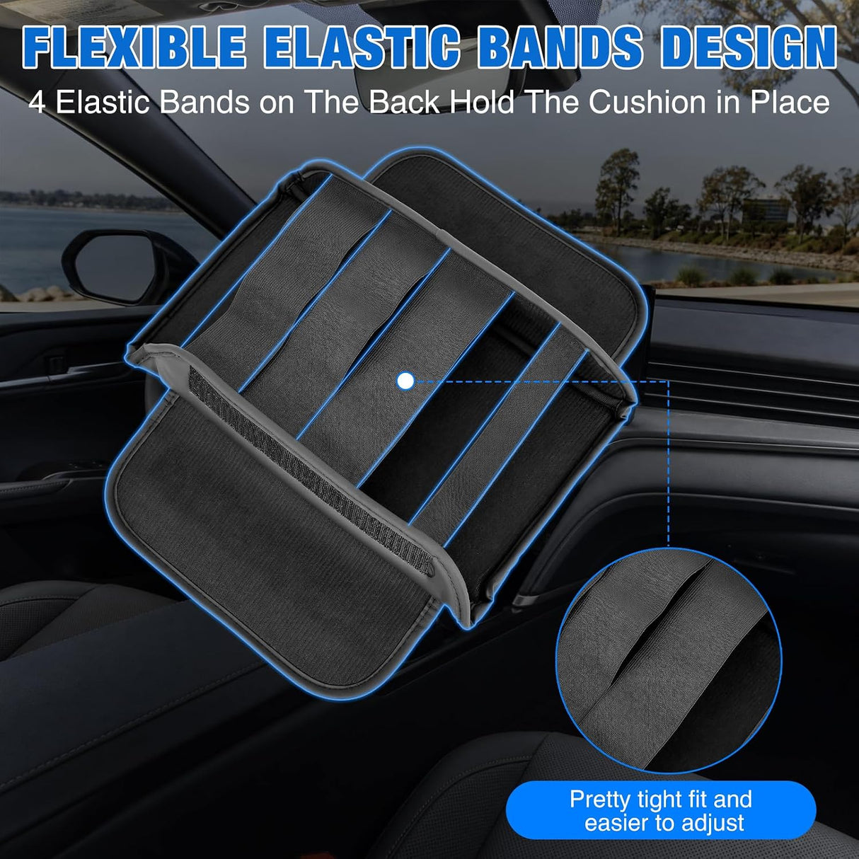 Center Console Cover for Ford Bronco 2021-2026 2/4-Door Armrest | Middle Armrest Cover for Car Accessories Waterproof Leather Arm Rest Cushion with Side Storage Pocket (Not for Bronco Sport)