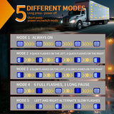 12LED Magnetic Wireless Trailer Lights 2PCS Rechargeable Portable Hazard Beacon Warning Light Blue Emergency Strobe Light for Trucks Trailers Vehicles Cars Bus Surface Mount