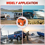 Boat Trailer Winch 3500 lbs Portable Electric Boat Winches 12 V DC Marine Winch with Synthetic Rope Remote Control Hand Crank Power-In Freewheel Waterproof Winch for Boat Trailer Towing Orange
