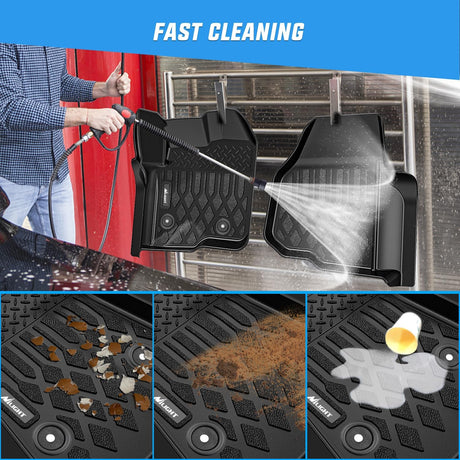 TPE Floor Mats for Ford F250 F350 F450 SuperCrew Crew Cab 2012 2013 2014 2015 2016 All Weather Custom Fit Heavy Duty Floor Liners