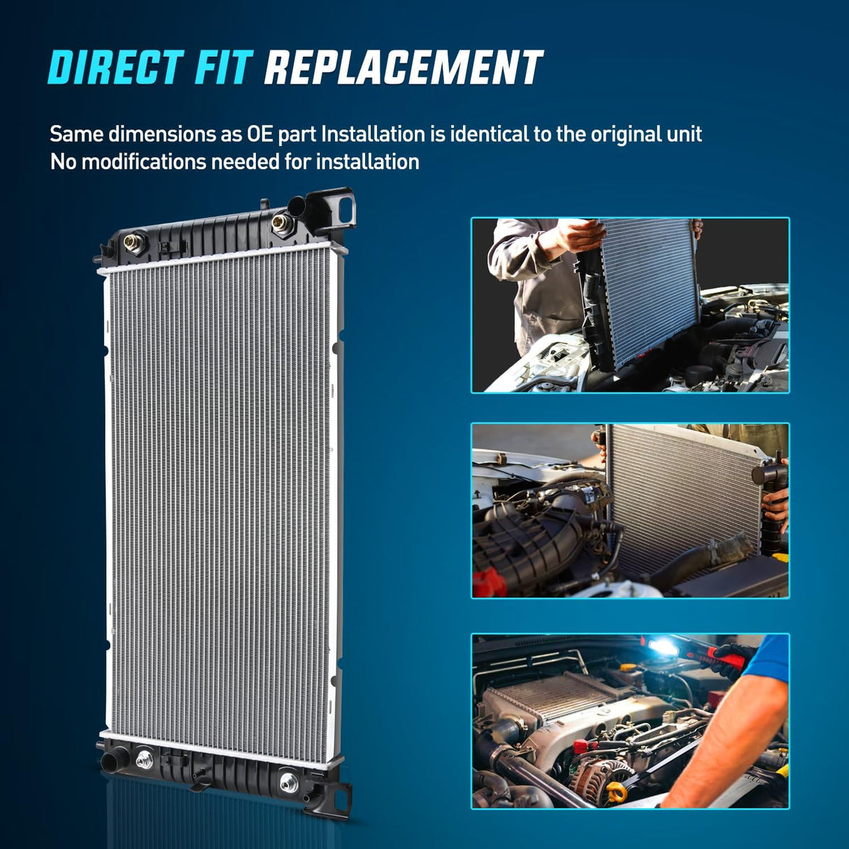 34 Inch Radiator for Chevy Silverado 1500 1999-2003 2004 2005 2006 2007 2008 2009 2010 2011 2012 2013, Suburban Tahoe, GMC Sierra 1500 Yukon XL, Cadillac Escalade, Automatic Transmission