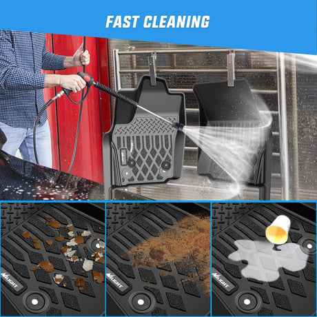 TPE Floor Mats for Toyota Tacoma 2024 2025 2026 Double Cab (Not for Hybrid) All Weather Custom Fit Heavy Duty Floor Liners