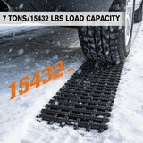 Tire Traction Mats,7 Ton Heavy-Duty Recovery Tracks for Off-Road 4X4,SUV,Truck & Van in Snow,Mud,Ice & Sand,39 InchPortable Emergency Devices with Storage Bag (2 Pack)
