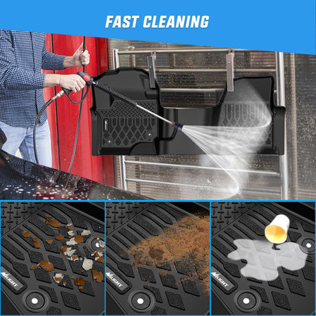 TPE Floor Mats for Ford F250 F350 F450 F550 Super Duty Crew Cab Bench Seat 2017 2018 2019 2020 2021 2022 2023 2024 2025 2026 All Weather Custom Fit Heavy Duty Floor Liners