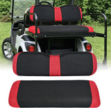 Golf Cart Rear Seat Cover 1PC Red Black Club Car EZGO Yamaha | Breathable Sandwich Mesh Sun Scratch Resistant Washable No Staple Fits Aftermarket Rear Seats for Club Car EZGO Yamaha