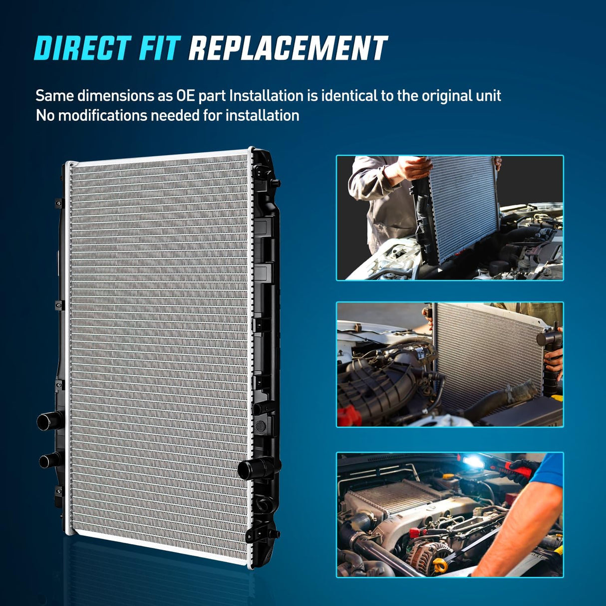 Radiator for Honda Civic 2006 2007 2008 2009 2010 2011 L4 1.8L 2.0L, Engine Coolant Radiator Assembly Replace# 19010RNBC51
